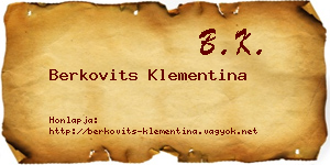 Berkovits Klementina névjegykártya